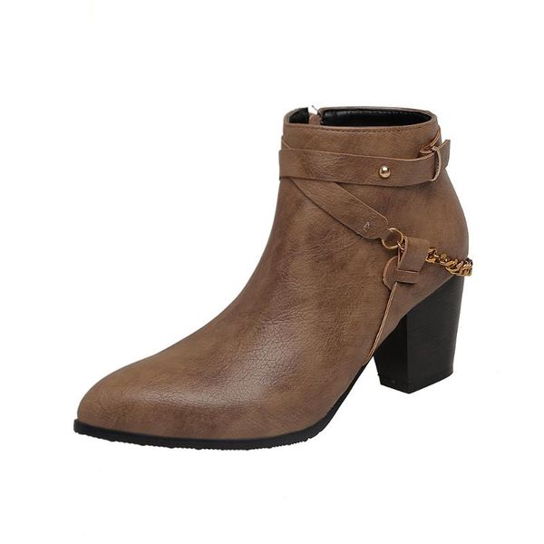 

woman flat boots boots-women shoes luxury designer round toe low 2020 rock mid calf fashion pointy rubber high heel, Black