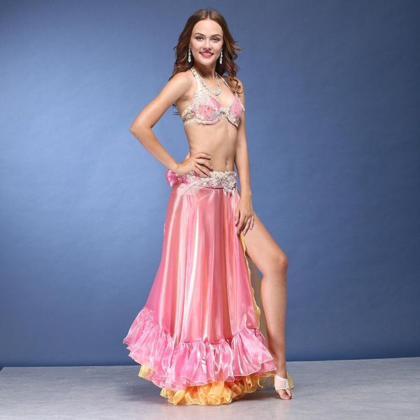 

stage wear girls belly dance costumes 3pcs dancing performance costume female square competition suit d-0331, Black;red