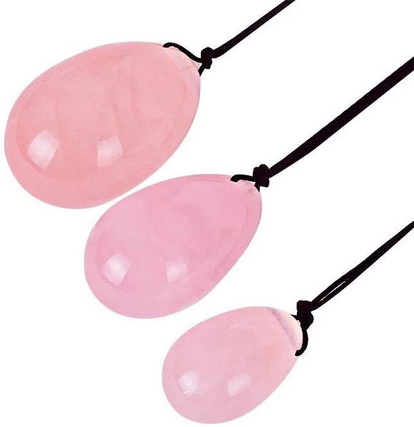 

3 pcs/set natural jade stone yoni egg crystal chakra healing yoga kegel exercise eggs to train pc muscles pelvic floor jk2101kd