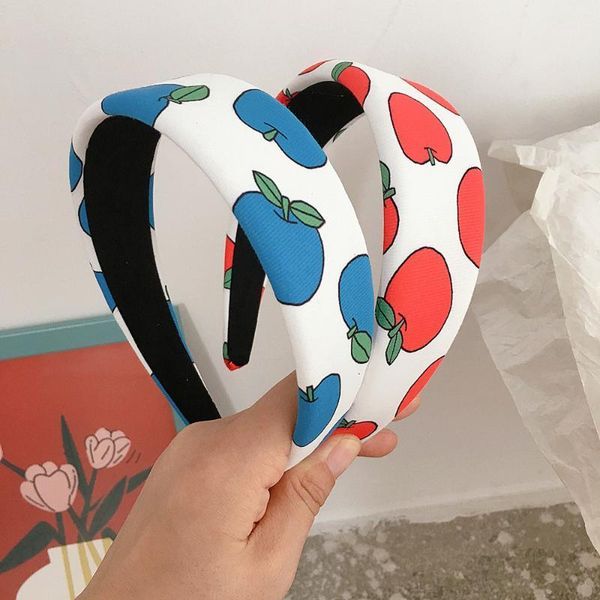 

hair accessories 2021 korea style sweet simple girl headbands fruit printing apple cute hairbands for fashion children accessories1, Slivery;white