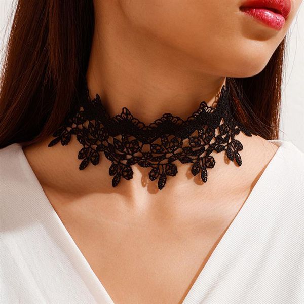 

chokers women lace choker hollow-out butterfly pattern clavicle chain gothic necklace fashion girls daily wearing jewelry gifts, Golden;silver
