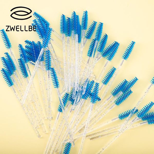 

false eyelashes zwellbe good quality disposable 25 pcs/pack eyelash eye lash makeup brush mini mascara wands extension tool
