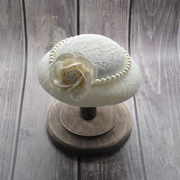 

hair accessories french women mini wedding hat lace camellia flower pearl fascinator clip elegant ladies cocktail evening party headwear