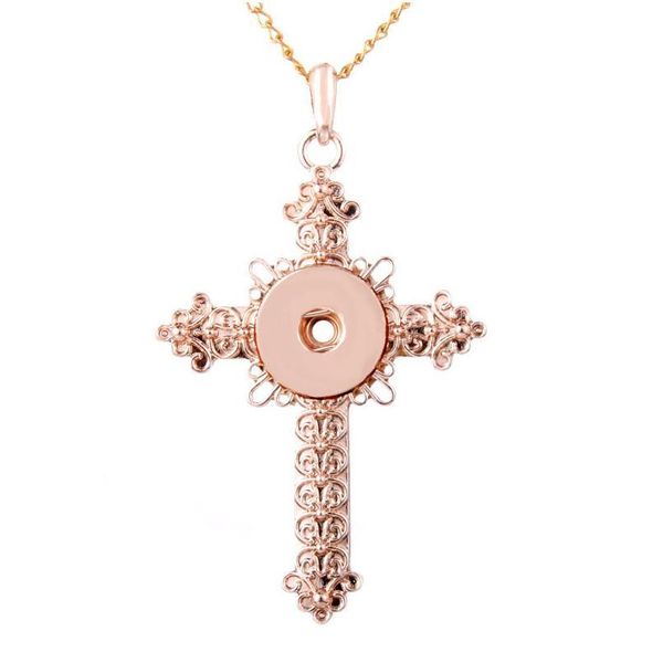 

snap jewelry crystal rose gold faith cross snap button necklace for women fit 18mm 20mm snap button jewelry snaps n bbyfge, Silver