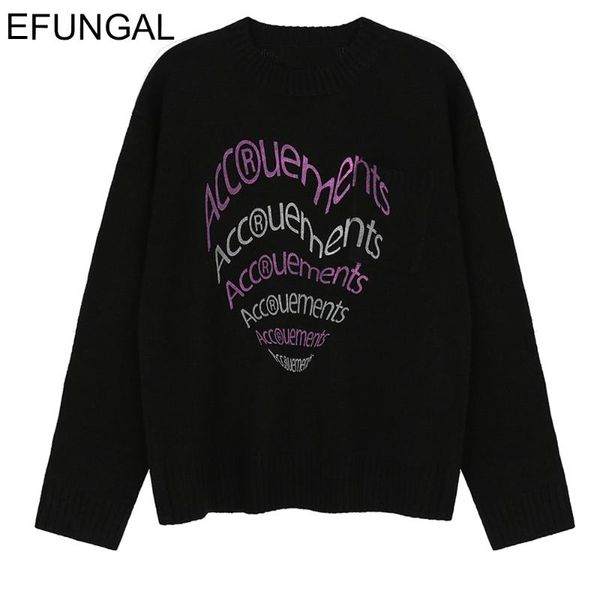 

creative letters print mens knitted sweater pullover oversized knitwear 2020 fashion streetwear knit harajuku sweatshirt, White;black