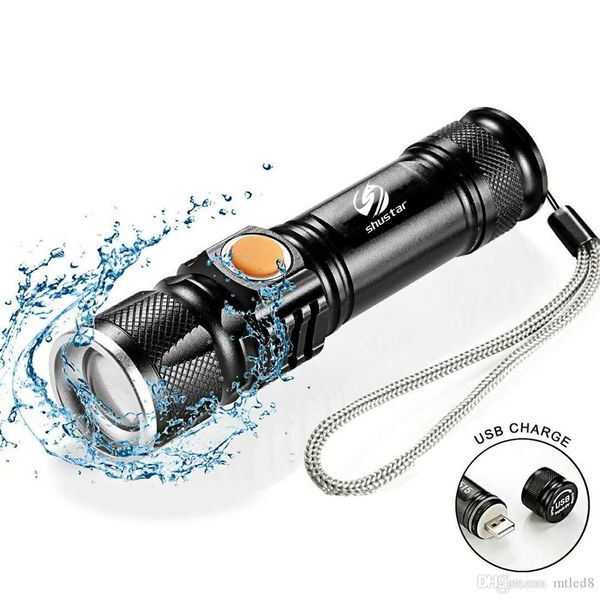 

t6 powerful 2000lm led flashlight portable light rechargeable tactical led torches zoom flashlight