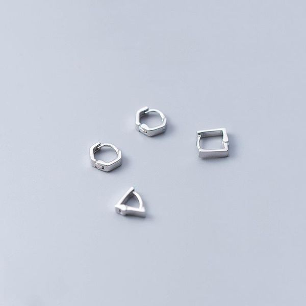 

wtltc 925 sterling sliver small tiny hoop earrings for women minimal ear cuff earrings geometric piercing huggie mini, Golden;silver
