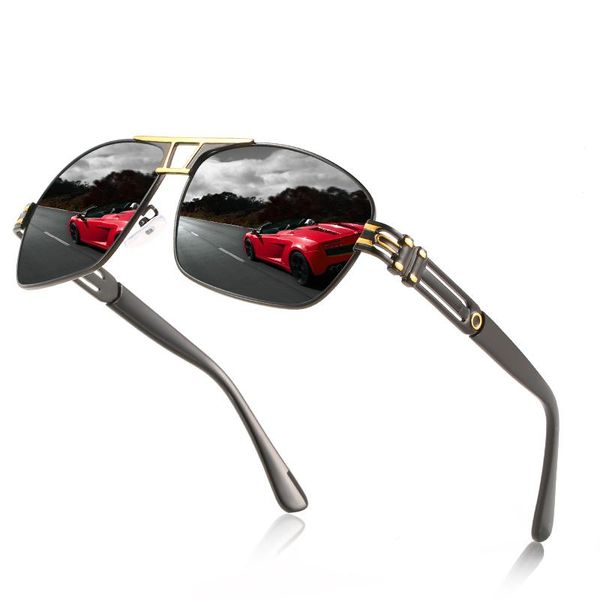 

sunglasses classic polarized for men driving travel goggles glasses metal frame vintage pilot sun male christmas gift, White;black