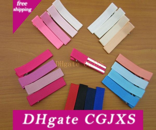 

covered diy accessories 1 ribbon lined .9 double prong flat hair clips for baby girl bows flower headwear fj3205