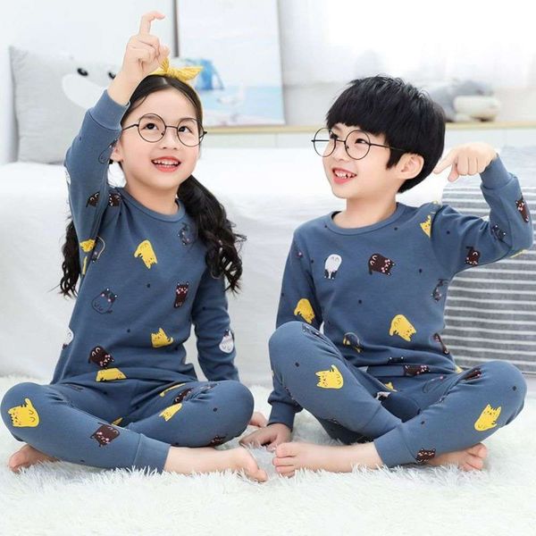 

winter cloth autumn pants set women's men's baby cotton bottomed and pajamas children's home k3ed, Blue;red
