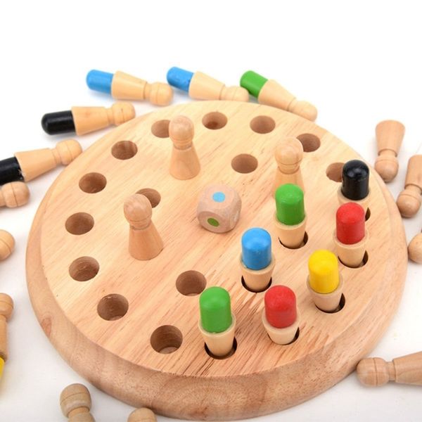 

3d puzzle family party casual game memory game wooden memory match stick chess puzzles game children early educational toy y200413