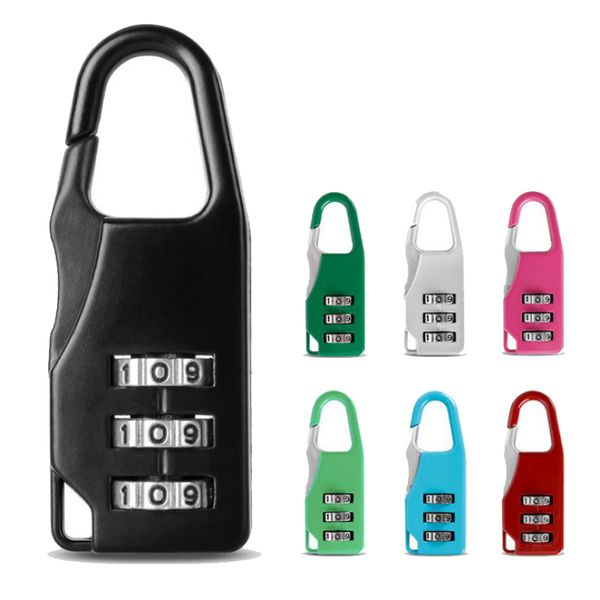 Mini lucchetto antifurto di sicurezza per cancelleria valigia Codice da viaggio portatile per esterni Serrature per zaino 7 colori