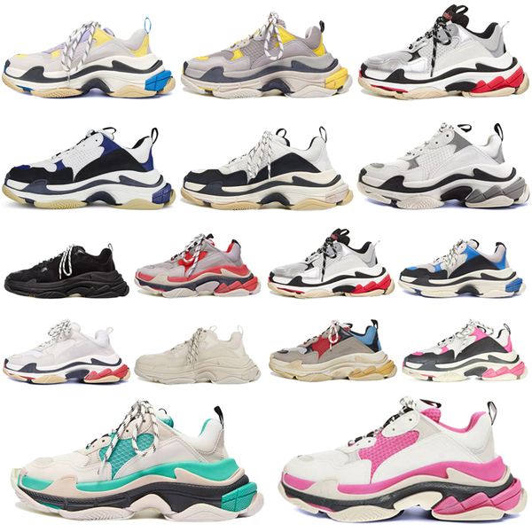 

2021 designer triple s platform sneakers for men women chaussures paris 17fw triple black cream yellow red casual shoes luxury shoes 3 t8hf#