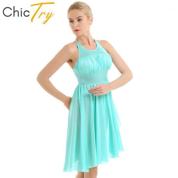 

chictry ruched sleeveless irregular dancewear ballet figure skating dress gymnastics leotard women lyrical dance costumes1, Black;red