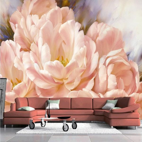 

wallpapers dropship po wallpaper custom modern pastoral painting fresco living room tv background wall flower mural