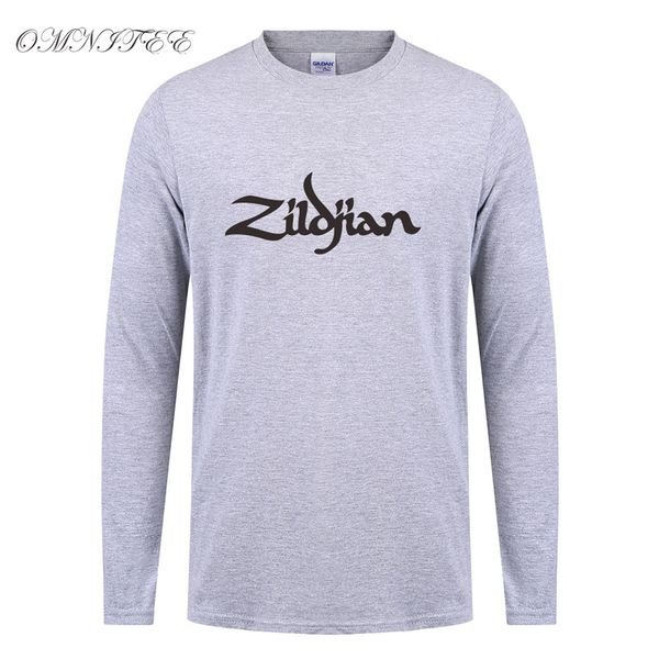 

весна с длинным рукавом zildjian t-рубашка новые печатные мужские футболки хлопчатобумажные xs-2xl футболки мужские верхние тройники одежда, White;black