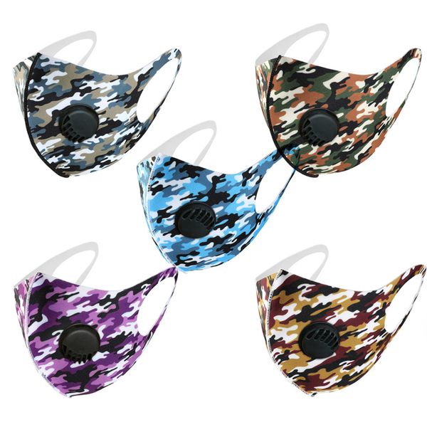 

anti-haze respirator camouflage valve face mask washable high density dust-proof cloth sponge masks