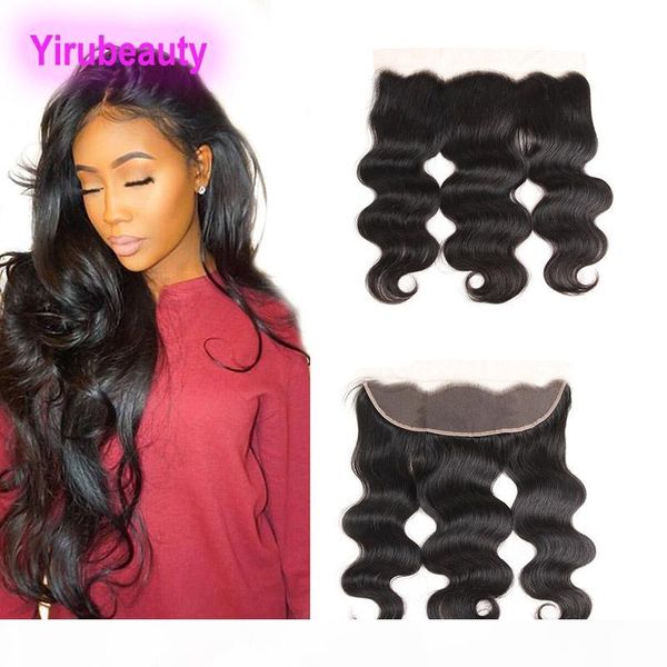 

malaysian 100% unprocessed human hair body wave 13x4 lace frontal ear to ear virgin hair remy part body wave closure, Black;brown