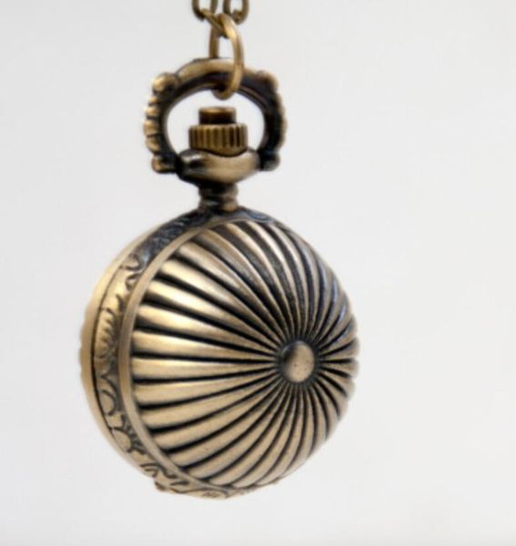 

small pumpkin ball pocket watch necklace vintage necklace korean version sweater chain watch jewelry wholesale, Slivery;golden