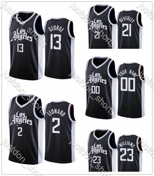 

youth lou williams 23 paul george 13 kawhi leonard 2 beverley 21 press city new edition jerseys shirts camisetas, Black;red