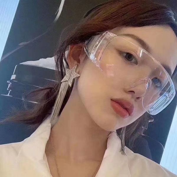 

men's and women's ins windbreak sand glasses transparent blinds large frame anti fog goggles