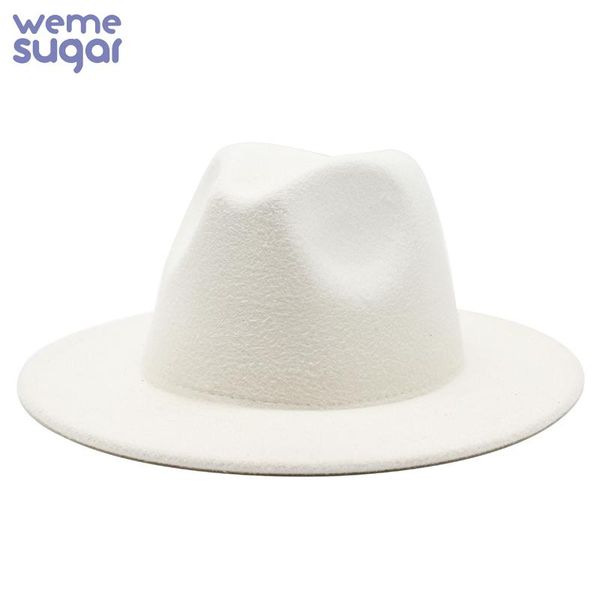 

wide brim hats weme autumn winter felt hat fedoras for women and men british style vintage flat, Blue;gray