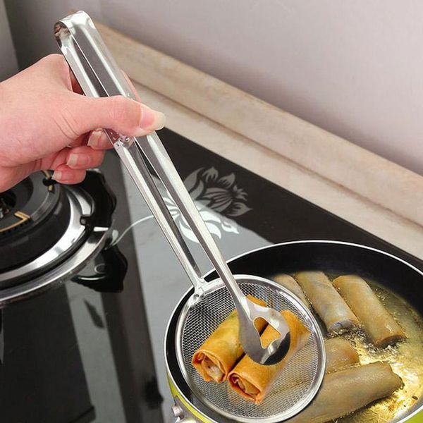 

frying filter clamp stainless steel oil spoon vegetables fried food snack strainer for household kitchen fryin bbyeqg