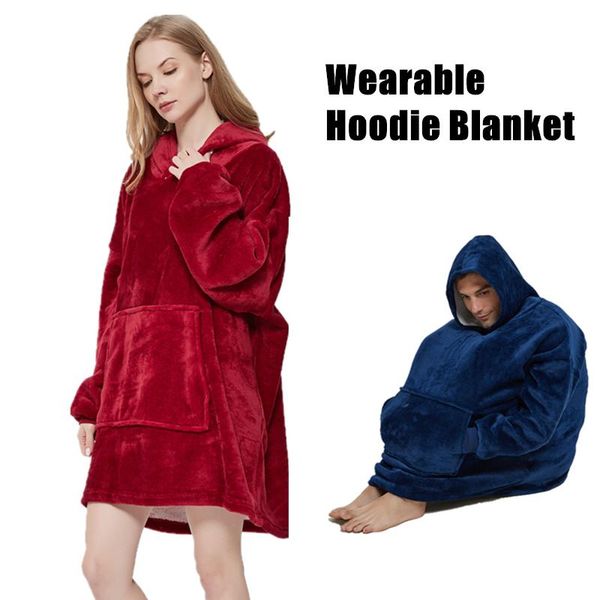 

blankets wearable hoodie blanket with sleeves microfiber soft fleece on sofa bed for tv sherpa outdoor flannel