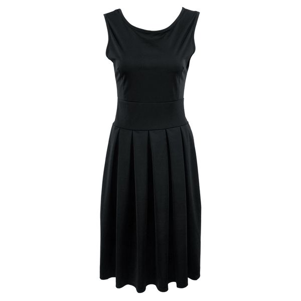 

womens mid-length slim slimming high waist pleated skirt women dfv9, Black;gray