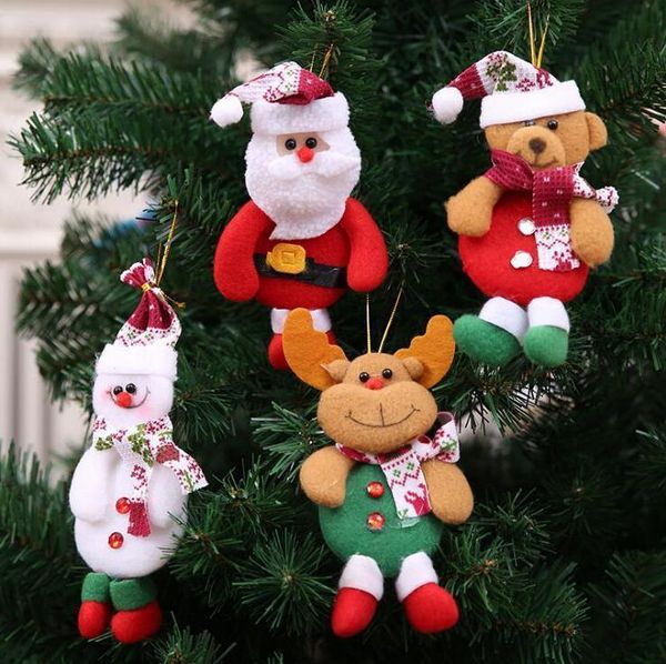 Natale albero ornamento appeso ornamento santa claus pupazzo di neve orso bambola natale ciondolo decorazione casa natale decorazioni feste all'ingrosso