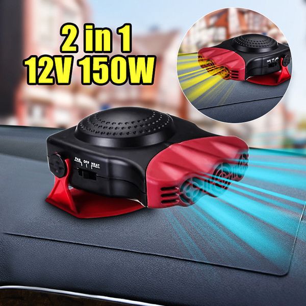 

2 in 1 12v 150w auto car heater portable heating fan with swing-out handle