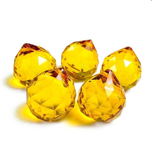 

5pcs 30mm champagne color crystal suncatcher chandelier pendant faceted balls prism rainbow maker for home wedding decoration h bbyohb