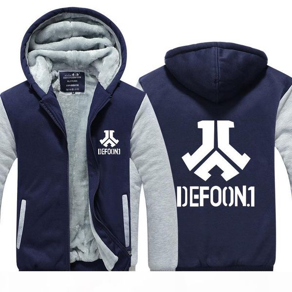 

мужские толстовки defqon.1 повседневные толстовки толще флис кардиган пальто куртка зимний флис сгущает унисекс кофты с длинным рукавом, Black