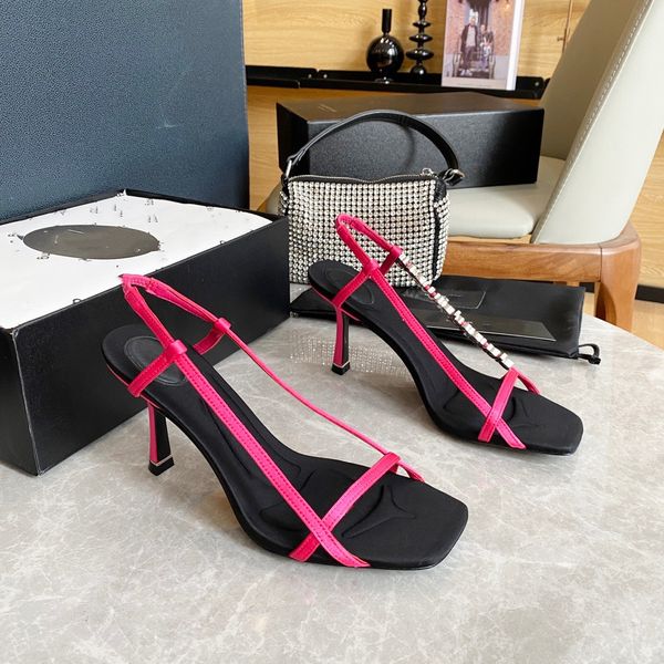 

2022 satin platform high heel sandals crystal embellished rhinestone dinner shoes stiletto heel slippers ladies, Black