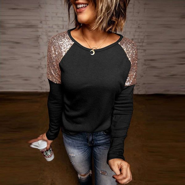 

2020 simple style short sleeve round neck t-shirt women's 2511435, Black;gray