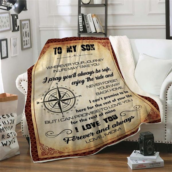 

blankets mother's love to my daughter mom printed home sofa cover quilt for bed warm lamb blanket