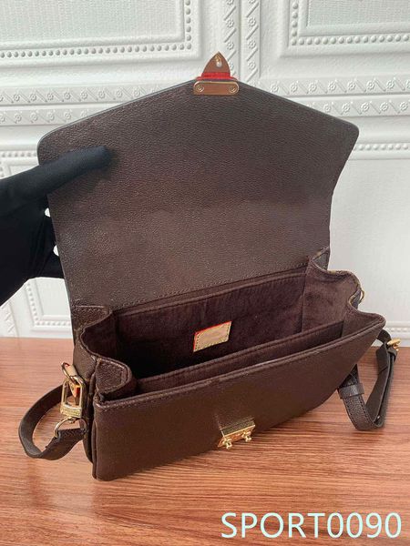 

style 20ss clutch messenger genuine leather woman new bb stitching bag metal messenger buckle high-quality shoulder metis bag roiwh, Red;black
