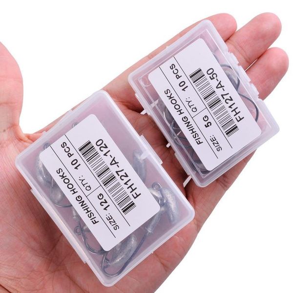 

10pc/box 2.5g 3.5g 5g 7g 10g 12g 14g 18g tumbler lead head hook jig bait fishing hook for soft lure hooks bbynnb