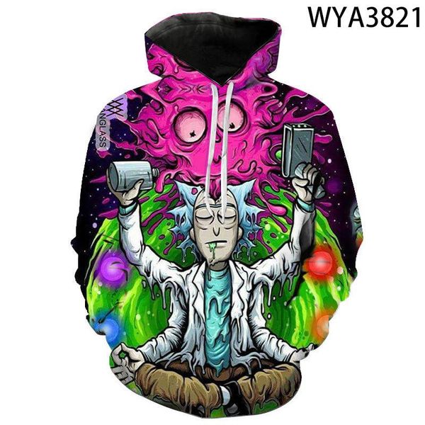 

pullover and men morty children rick boy fashion hoodies sweatshirts 2020 hooded 3d printed women new girl kids casual vajnb, Black;white