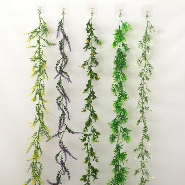 

180cm artificial green vine ivy branches wall hanging plastic rattan plant fall home wedding decoration