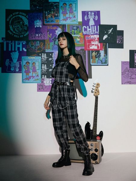 

romwe plaid jumpsuit without belt q1oi#, White