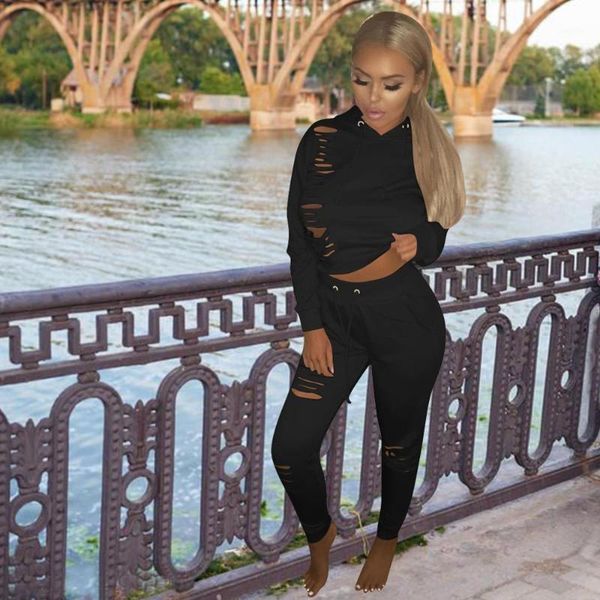 

vavcy 2021 spring pant women set elastic fabric right cutting drawstring hooded sweatshirt + pant jogger club1, Gray