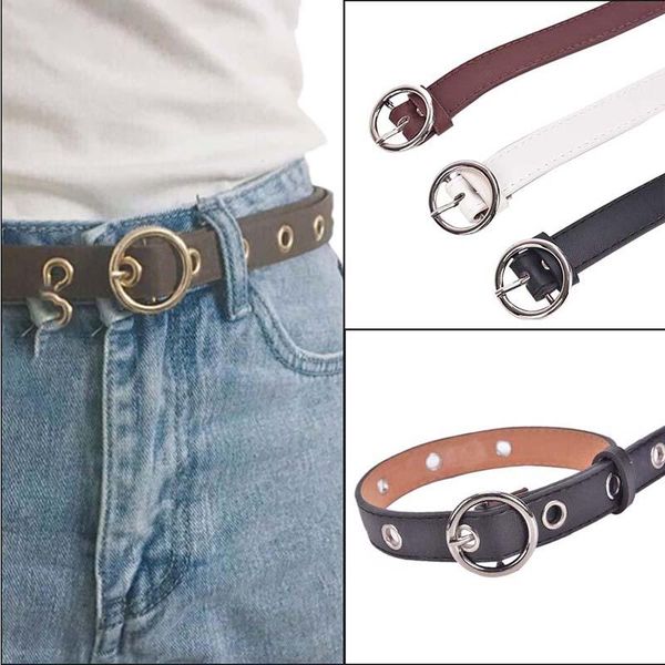 

big hole belts pu leather metal pin buckle waist belt waistband 103cm, Black;brown