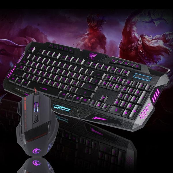 

keyboard mouse combos wired and ergonomic design combination led gaming 5500 dpi set to computer multimedia gamer