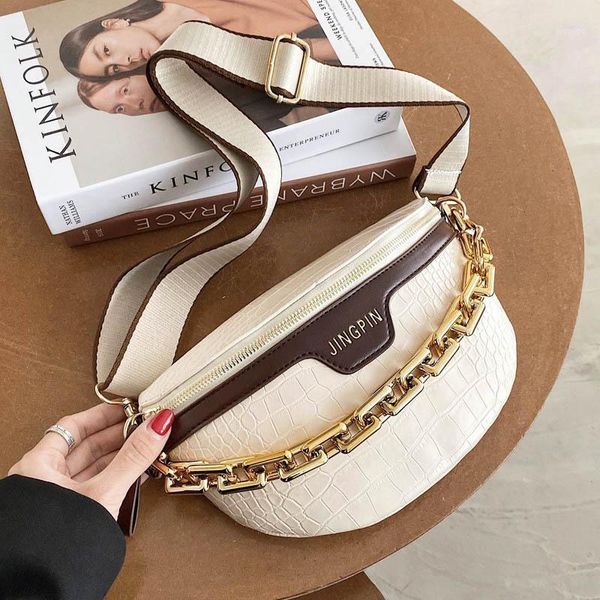 

waist bags zipper for women 2021 leather fanny pack casual chest bag ladies crossbody purse and handbag chain clutch1