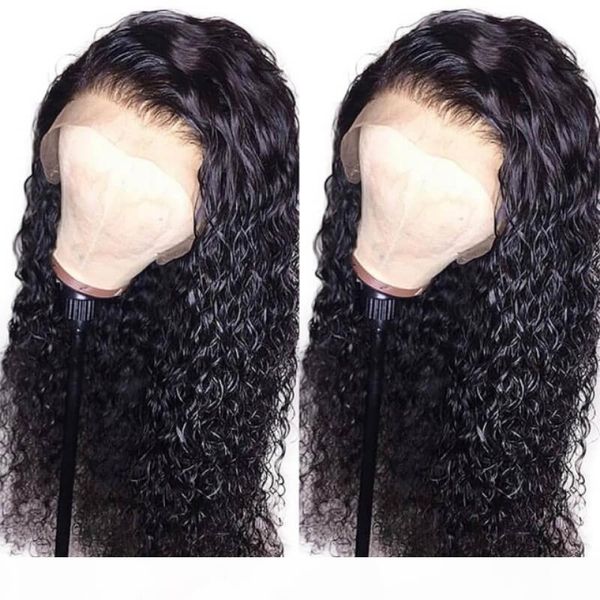 

water wave full lace wigs pre plucked glueless baby hair glueless virgin brazilian human hair lace front water wave wig for black women, Black;brown