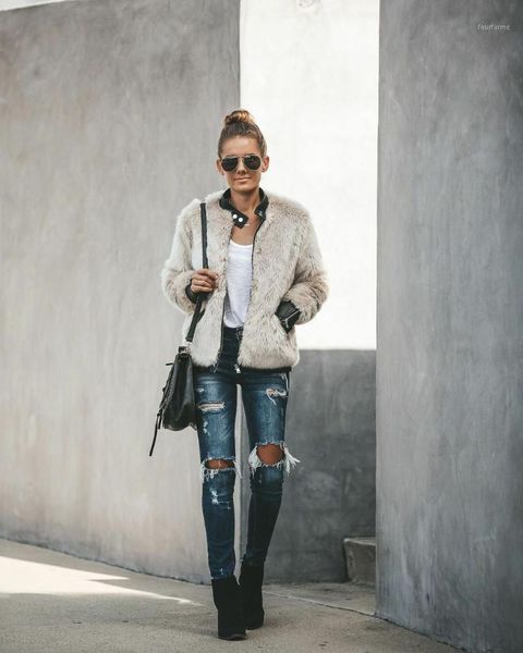 

women's jackets women's jacket warm teddy bear fleece + pu zip up oversize outwear coats high street wear 51, Black;brown