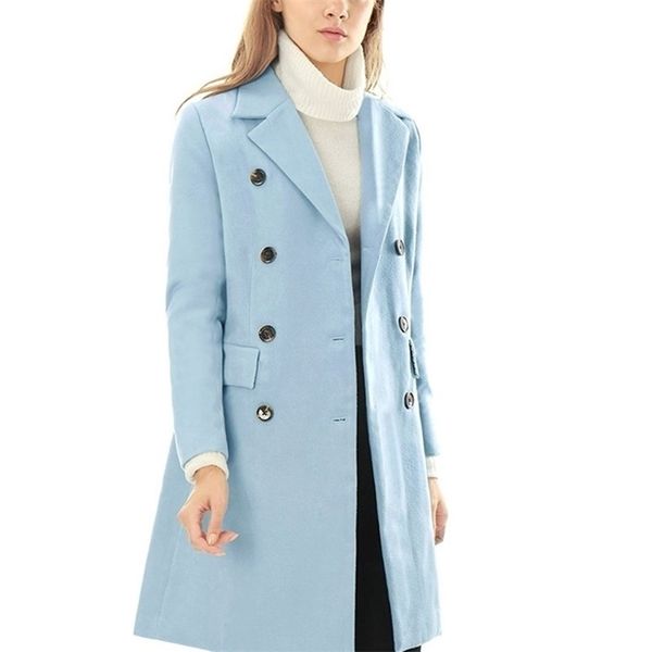 

zogaa women wool coat winter warm jacket slim woolen long cashmere coats cardigan jackets elegant blend ladies outwear overcoat 201217, Black