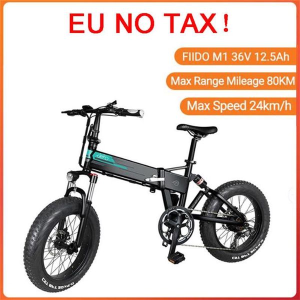 

[eu no tax] fiido m1 electric bicycle 20 inches folding moped electric bike 24km/h speed 80km mileage electric e-bike