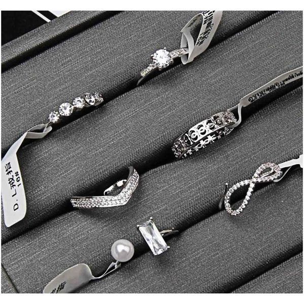 

new rings korean fashion full diamond simple ring zircon micro inlay ring crystal rhinestone mix popular ho wmtrwh jeneffer, Silver